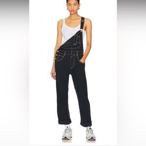 Free People Ziggy Overalls in blue black color